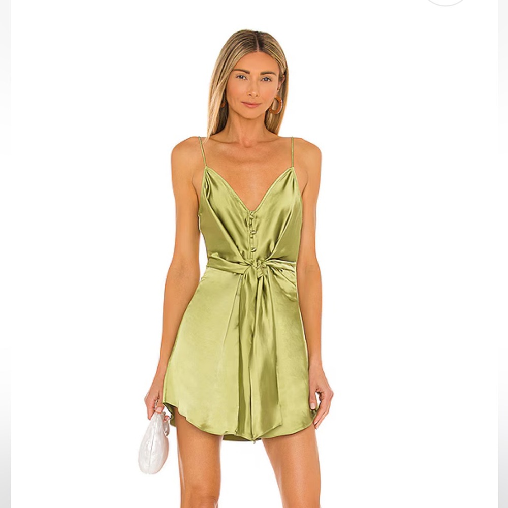 L'Academie Terina Dress in Light Olive Green